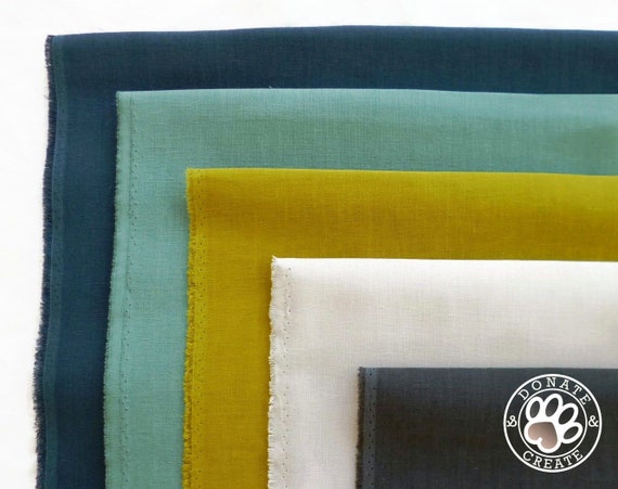 Pure linen flax x8 remnants in x4 colors for sewing crafts /& accessories; Fine linen fabrics in modern colors; Assorted linen craft pack