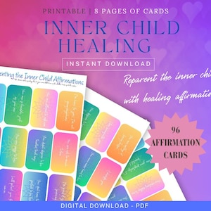 Affirmationskarten zur Heilung des inneren Kindes - druckbares Reparenting Deck für Selbstliebe, Emotionale Heilung, Schattenarbeit & Trauma-Recovery PDF