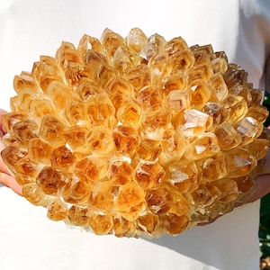 5kg+ Citrine Phantom Crystal Cluster Specimen: Natural Mineral Vug, Home Decor Crystal gifts 1PC