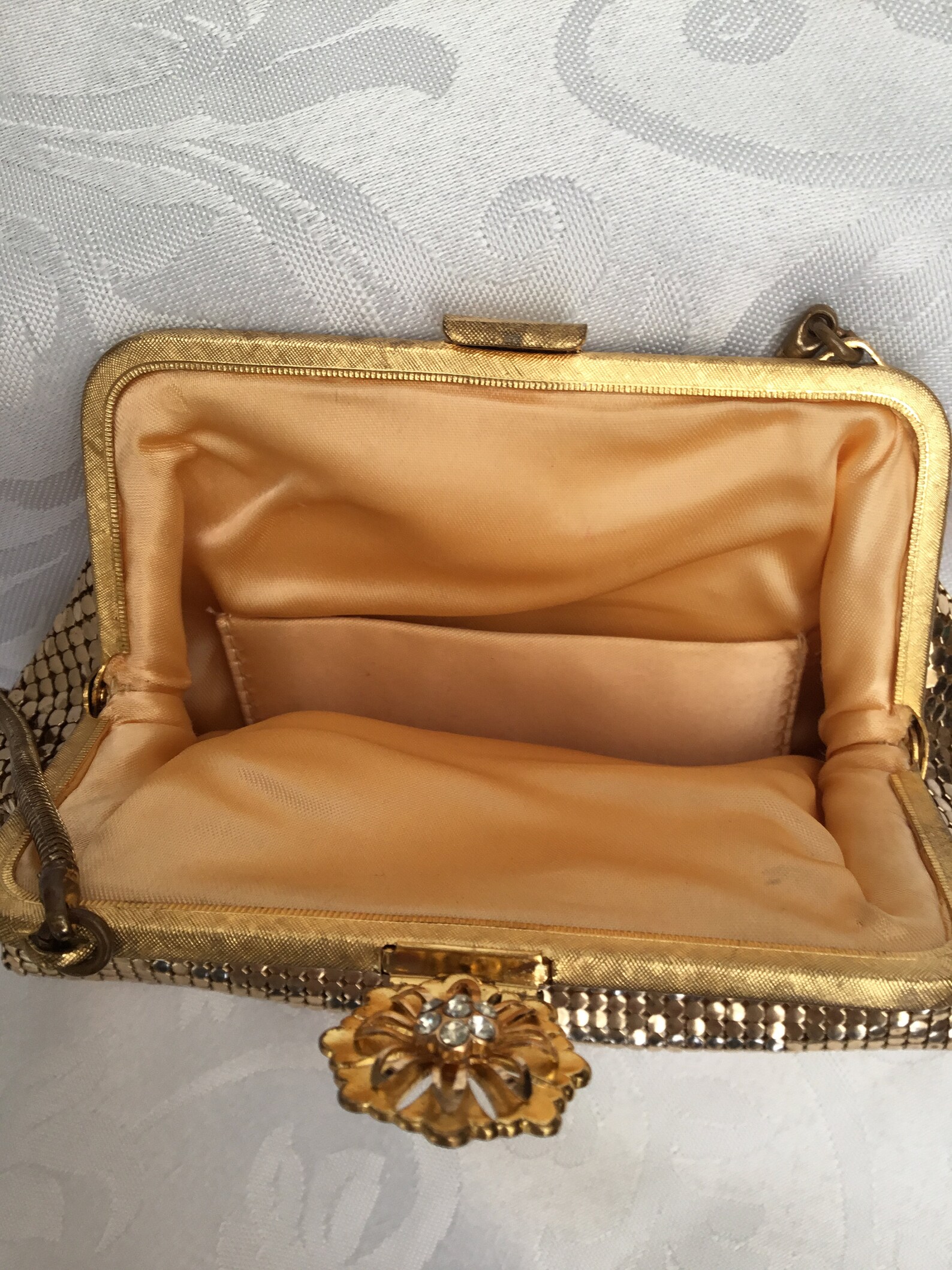 Vintage Gold Mesh Evening Bag 1960s Etsy