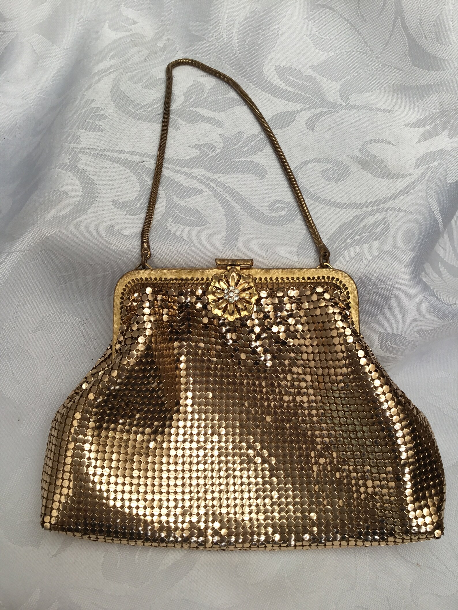 Vintage Gold Mesh Evening Bag 1960s Etsy