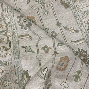 Vintage 8 x10 Oushak Rug Hand Knotted 8x10, 9x12, 10x14, Wool Traditional Vintage Antique Oushak Wool Area Rug For Living Room Rug