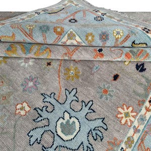 traditional Grey Oushak Rug Hand Knotted 8x10, 9x12, 10x14, Wool Traditional Vintage Antique Oushak Wool Area Rug For Living Room Rug