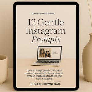 60 Gentle Instagram Post Ideas for Creators | ChatGPT Content Prompts | Digital Download PDF for Small Biz