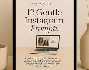 60 Gentle Instagram Post Ideas for Creators | ChatGPT Content Prompts | Digital Download PDF for Small Biz