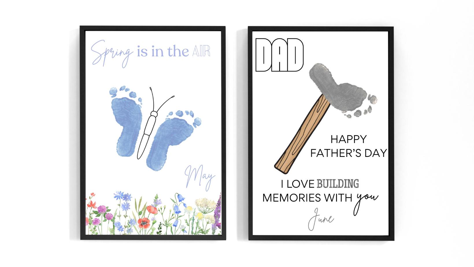 Baby Footprint Art First Year Keepsake Monthly Memory PDF Download Baby Footprint Art First Year Keepsake Monthly Memory PDF Download
