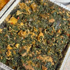 Vegetable Soup with(chicken,beef,goat,fish or assorted meat)