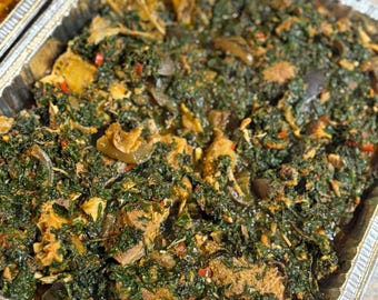 Vegetable Soup with(chicken,beef,goat,fish or assorted meat)