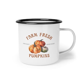 Pumpkin Mug- Rustic Pumpkin Coffee Cup- Fall Coffee Cup- Farm Fresh Pumpkins- Rustic Fall Decor- Thanksgiving Coffee Cup- Fall Mug