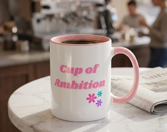 Kopp med ambition - Dolly Parton-inspirerad kaffekopp - Kopp med ambition - Söt mugg - Flickamamma - 9/5-mugg - Kopp med ambition