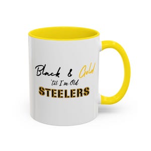 Pittsburgh Steelers Mug- Steelers Cup- Black and Gold- Steelers Decor- Pittsburgh Mug- Cute Steelers Cup- NFL Mug- Football Team Mug