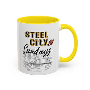 Steel City Steelers Mug-Pittsburgh Cup- Pittsburgh Steelers- Steelers Cup- Football Mug- NFL Inspired Mug- Football Sunday- Steelers Decor