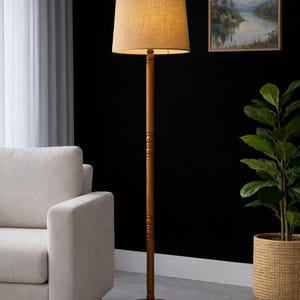 Spindle Style Wooden Floor Lamp | Handcrafted | Select Your Option | Home & Office Lighting