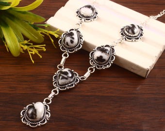 Collar de turquesa de búfalo natural, collar de plata de ley 925, collar hecho a mano, regalo para ella, regalo de aniversario, collar de piedras preciosas