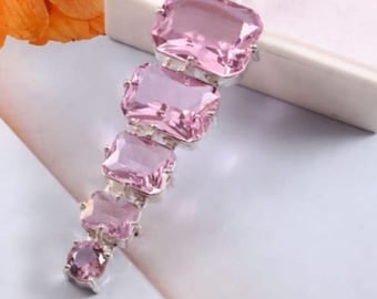 Pendentif kunzite, pendentif en argent sterling 925, pendentif fait main, cadeau pour elle/lui, cadeau d'anniversaire, pendentif en pierres précieuses, pendentif kunzite rose
