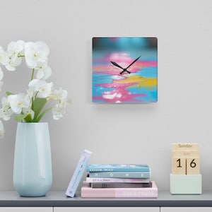 Colorful Abstract Acrylic Wall Clock: Modern Art Home Decor