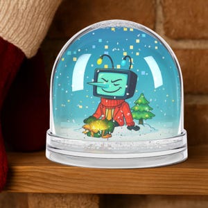 Tenna Snow Globe: Pixel Art Christmas Decoration