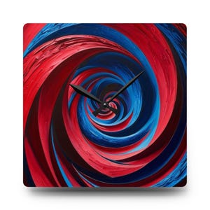 Vibrant Swirl Acrylic Wall Clock: Modern Art Home Decor