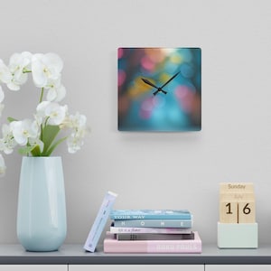 Colorful Bokeh Acrylic Wall Clock: Modern Art Home Decor