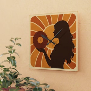Retro Vinyl Record Wall Clock: Bohemian Acrylic Home Decor