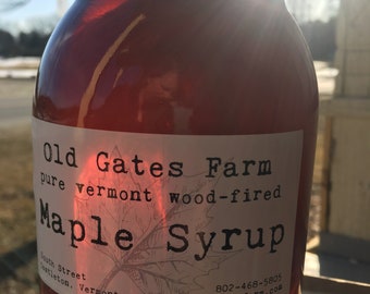 Pure Vermont Maple Syrup - wood fired- quart