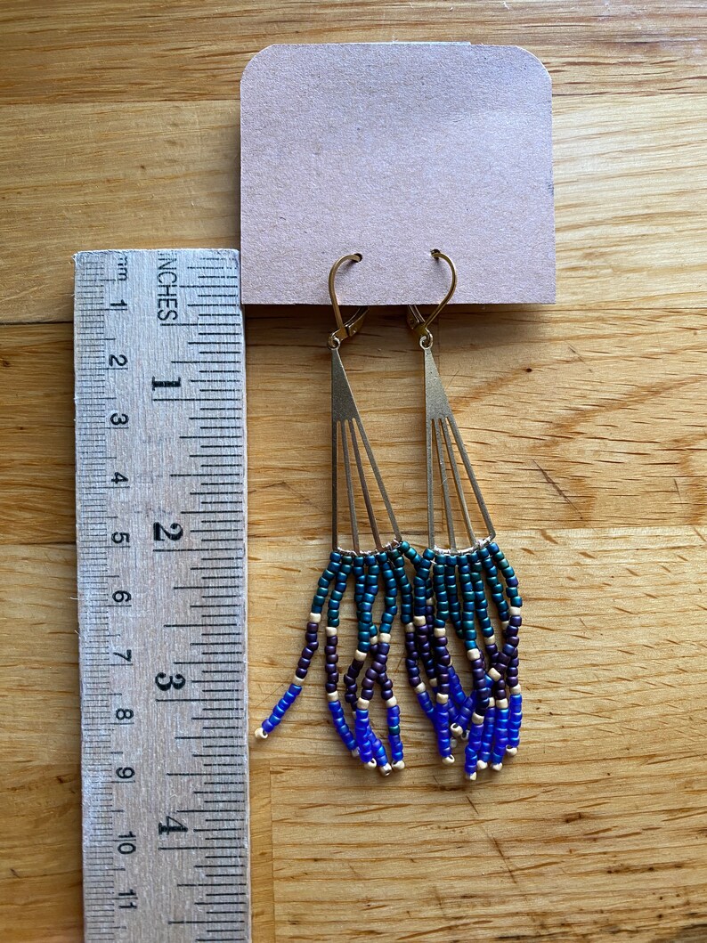 Brass and Bead Earrings image 2