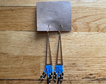 Brass and Bead Earrings