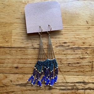 Brass and Bead Earrings image 1