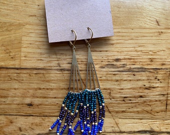 Brass and Bead Earrings