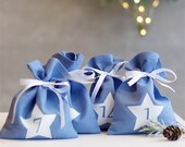 Advent gift bags - DIY Advent calendar - Advent calendar bags, Advent home decor, Christmas gift bags, Boy baptism favor bags, Advent gift