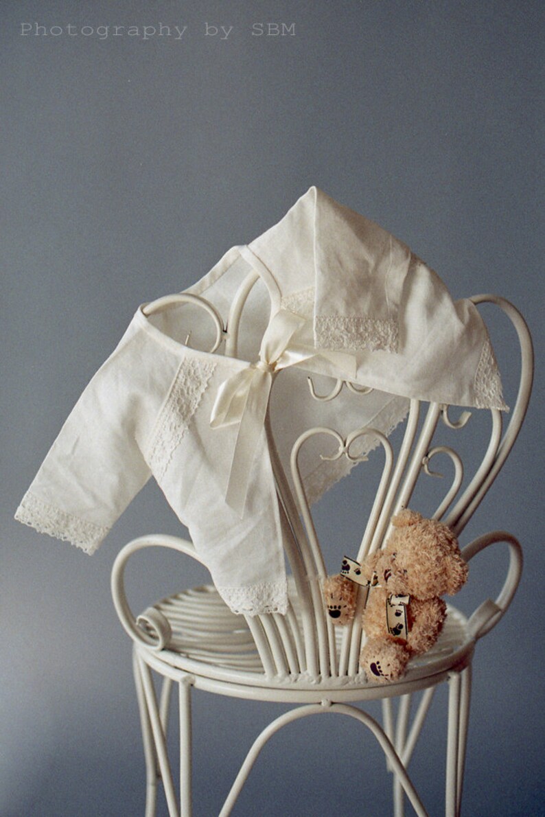 Flower girl  outfit  Girl ivory dress jacket headband tote image 4