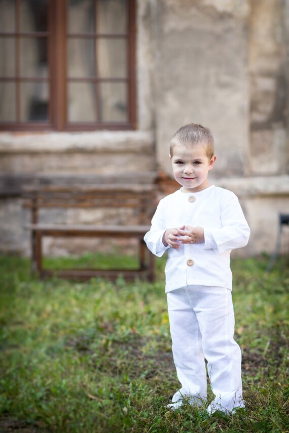 linen christening outfit boy