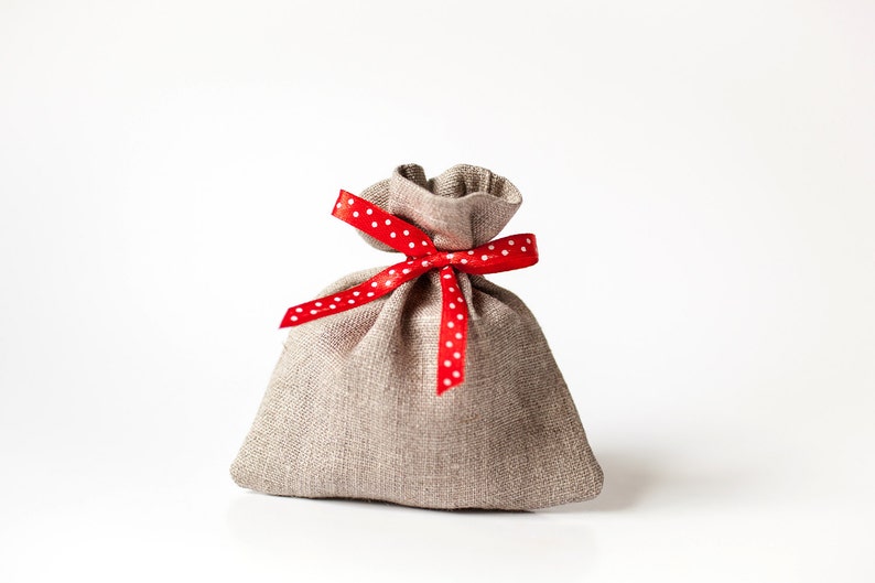 Wedding Favors Small 10 Linen Gift Bags Rustic Linen Gift Etsy