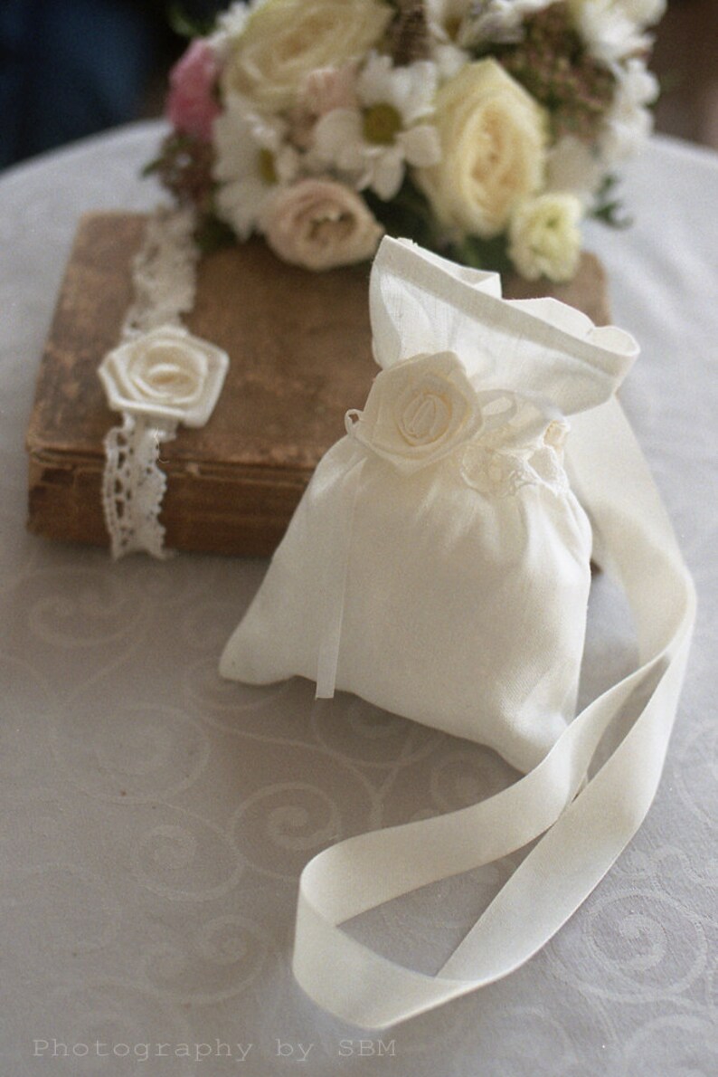 Flower girl  outfit  Girl ivory dress jacket headband tote image 3