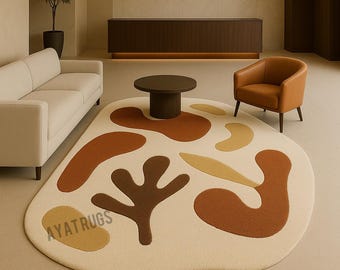Handmade Organic Tufted Wool Rug | Abstract Earth Tones