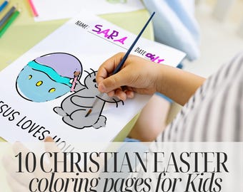 Ostern Malseiten für Kinder Bunny und Ei Druckbare Aktivität Blätter Herunterladbare PDF