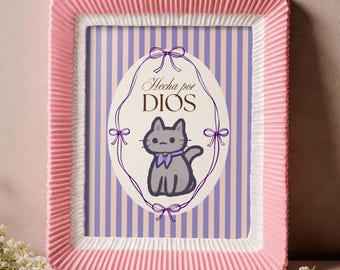 Made by God Spanische Druck Mädchen - Hecha por Dios, Christliche Mädchenzimmer Dekor, Glaube Wand Kunst Digitaler Download