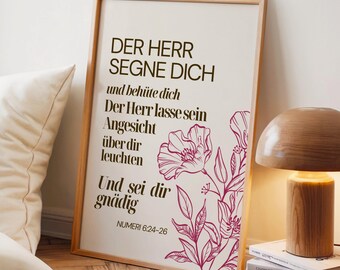 Christliches Hochzeitsgeschenk Numeri 6 24 Bibel Vers Printable Christian Ehe Segen