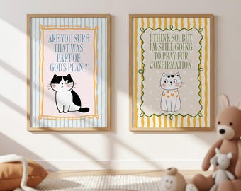 Christliche Katzengebets-Wand-Kunst-druckbarer Glaubensdialog Niedliche Katzen-inspirierendes Geschenk