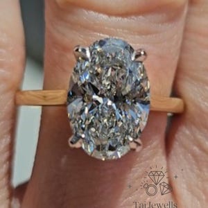 3 CT Oval Cut Moissanite Engagement Ring, 14K Solid Gold, Hidden Halo Ring, Oval Promise Ring Anniversary Wedding Gift for Girlfriend