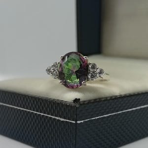 Mystic Topaz Ring, 925 Sterling Silver Ring, Handmade Ring, Minimalist Unique Ring, Rainbow Topaz Ring,  Anniversary Ring, Gift For Her