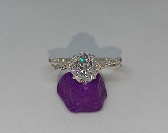 VVS1 Zertifizierter 1.5ct Moissanit Diamantring, 925 Sterling Silber, Moissanitring im Ovalschliff, Verlobungsring, minimalistischer Ring, Geschenk für Sie