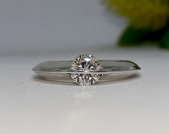 Solitär Spinner Ring, Natürlicher Moissanit Rotierender Ring, Versprechensring, Planeten Ring, 925 Sterling Silber, Moissanit Bandring, Pinky Ring