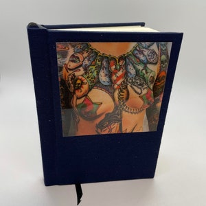 Tattoo Journal, beautiful breast tattoo image adorns this unusual one-of-a-kind journal