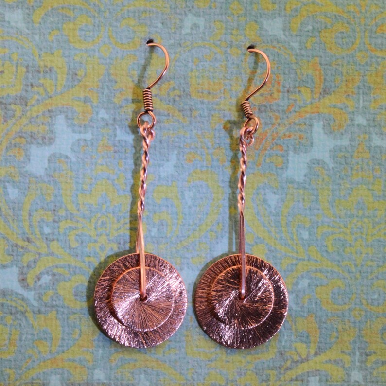 Handmade Copper Dangle Earrings Etsy