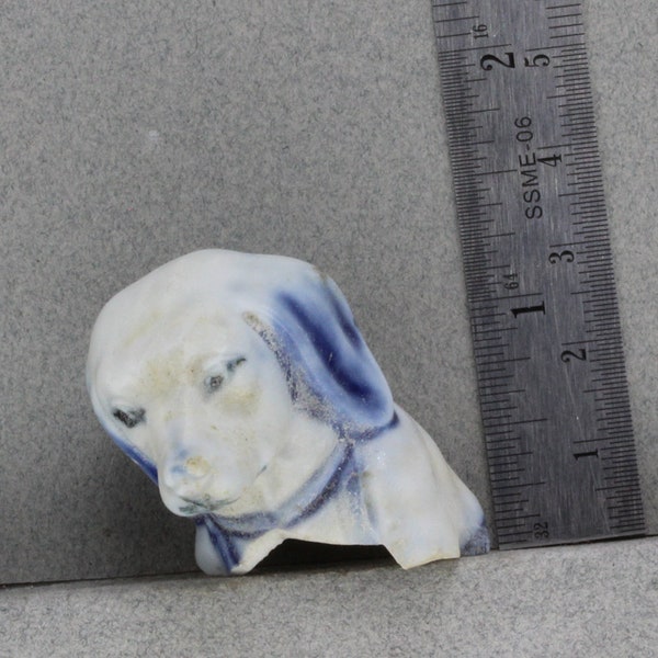 Antique Excavated Vintage German Dog Head For Altered Art Supplies Doll Making Art Doll