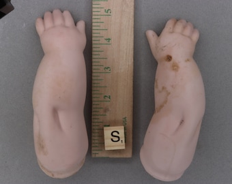 Vintage Doll Limbs Fat Baby Doll Arms Pink Doll Parts Altered Art Doll Collecting