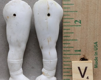 Excavated Antique Porcelain German Frozen Charlotte Doll Legs Miniature Doll  1860-1880 Vintage Doll Altered art Oscarcrow