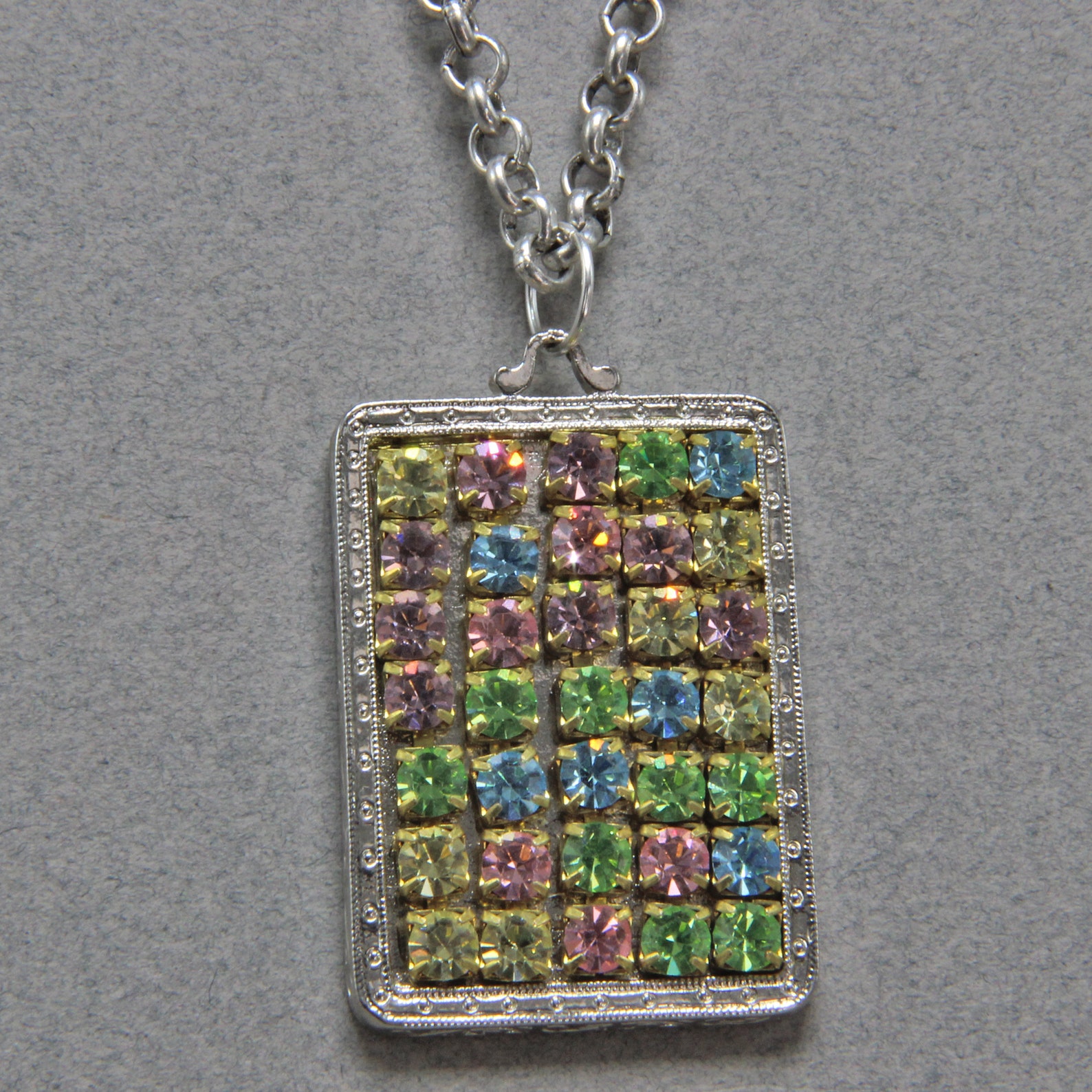 Handmade Necklace Picture Frame Pendant Old Silver Framed Etsy