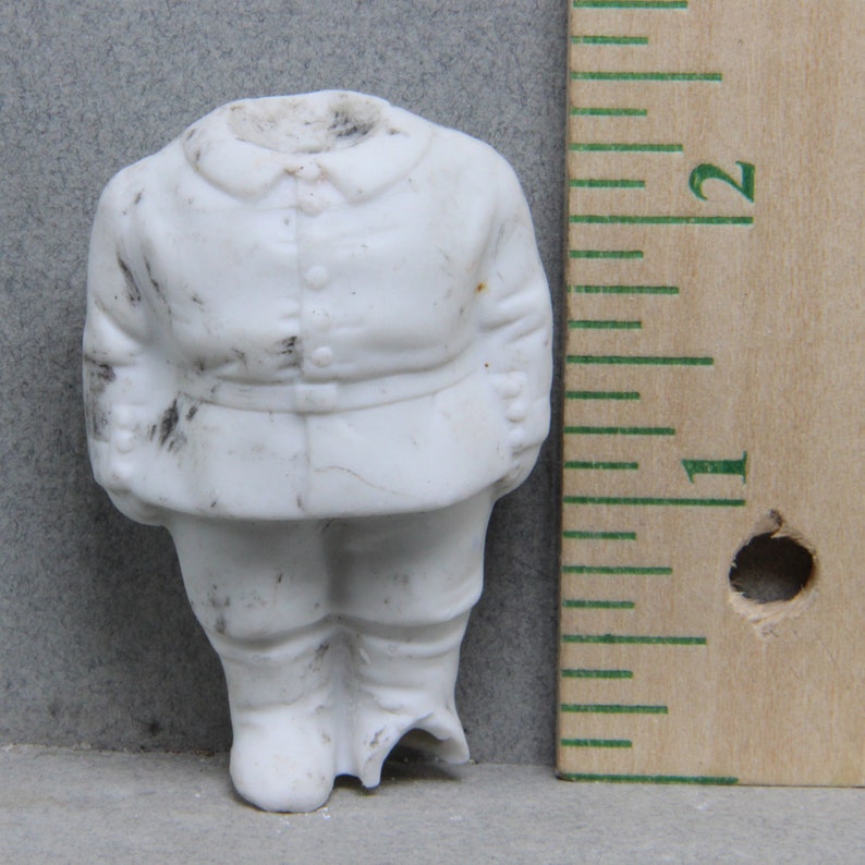 Vintage Antique Excavated Victorian German Frozen Charlotte Doll Soldier Miniature Porcelain Doll 1880 Oscarcrow